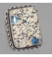 Крупное серебряное кольцо с азуритом в альбите (камень К2) 17р